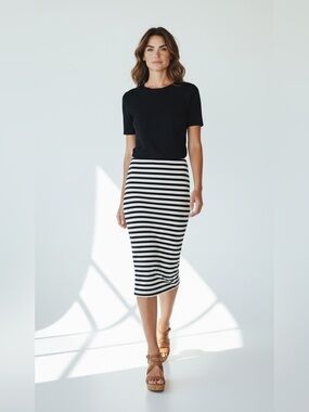 EUC Banana Republic Striped Midi Skirt Size 0